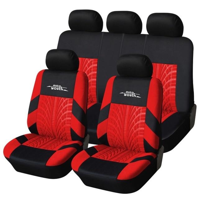 AUTOYOUTH 3 Colour Track Detail Style Car Seat Covers Set Polyester Fabric Universal Fits Most Cars Covers Car Seat Protector AExp