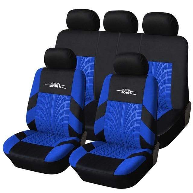 AUTOYOUTH 3 Colour Track Detail Style Car Seat Covers Set Polyester Fabric Universal Fits Most Cars Covers Car Seat Protector AExp