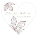 Autumn Leaf Heart Sticker Berry (Pack of 1)-Wedding Favor Stationery-Chocolate Brown-JadeMoghul Inc.