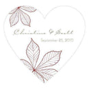 Autumn Leaf Heart Sticker Berry (Pack of 1)-Wedding Favor Stationery-Willow Green-JadeMoghul Inc.