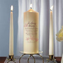 Autumn Leaf Memorial Pillar Candles Ivory Berry (Pack of 1)-Wedding Ceremony Accessories-Chocolate Brown-JadeMoghul Inc.