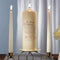 Autumn Leaf Memorial Pillar Candles Ivory Berry (Pack of 1)-Wedding Ceremony Accessories-Harvest Gold-JadeMoghul Inc.