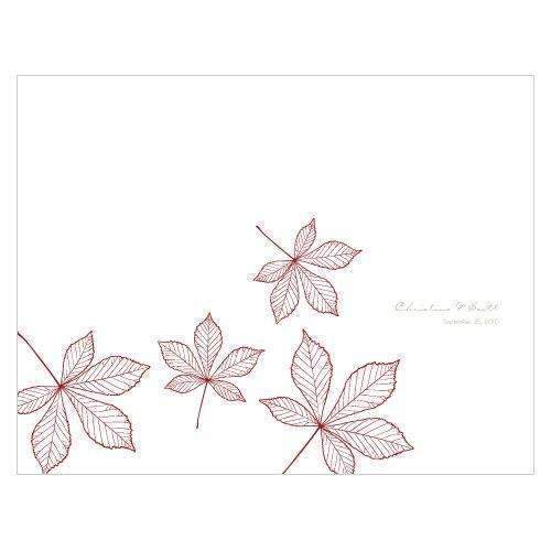Autumn Leaf Program Berry (Pack of 1)-Wedding Ceremony Stationery-Berry-JadeMoghul Inc.