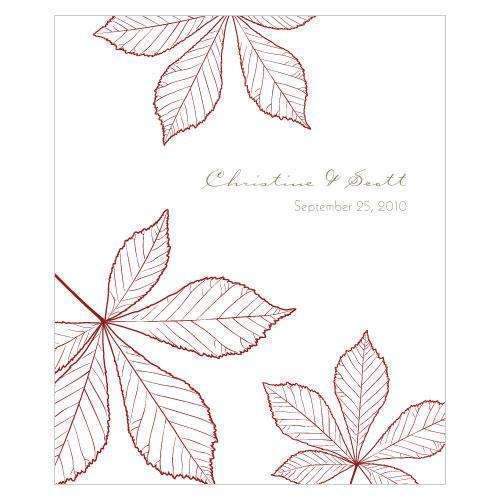 Autumn Leaf Rectangular Label Berry (Pack of 1)-Wedding Favor Stationery-Berry-JadeMoghul Inc.