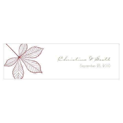 Autumn Leaf Small Rectangular Tag Berry (Pack of 1)-Wedding Favor Stationery-Berry-JadeMoghul Inc.