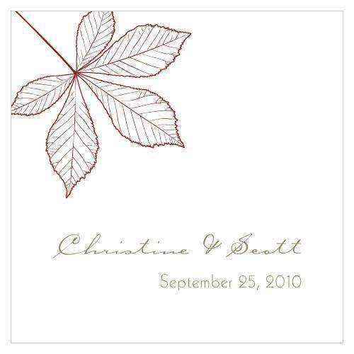 Autumn Leaf Square Tag Berry (Pack of 1)-Wedding Favor Stationery-Berry-JadeMoghul Inc.