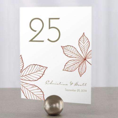 Autumn Leaf Table Number Numbers 1-12 Ruby (Pack of 12)-Table Planning Accessories-Berry-13-24-JadeMoghul Inc.