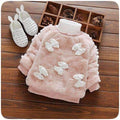 Autumn Winter Baby Girls Long Sleeve Fleece Imitation Pearls Bow Pullover Jacket Kids Outerwear Coat casaco roupas de bebe-Pink-7-9 months-JadeMoghul Inc.