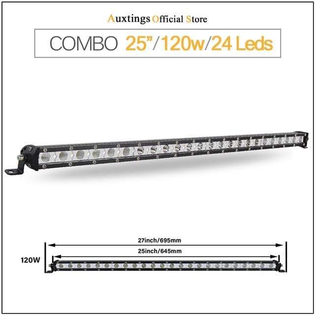 Auxtings Slim LED Light Bar Single Row 7" 13" 20" 25" 32" 38'' inch 90W 120W 150W 180W For SUV 4X4 Off Road LED Work Light Lamp JadeMoghul Inc. 
