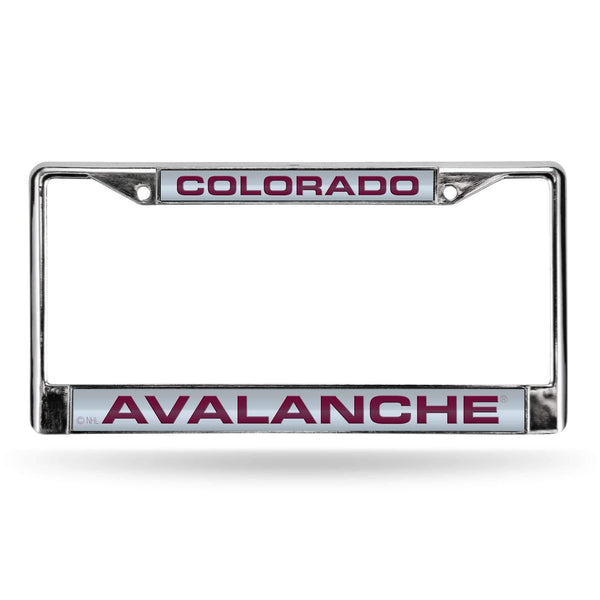 AVALANCHE ® LASER CHROME FRAME - SILVER BACKGROUND WITH MAROON LETTERS-FCL Chrome Laser License Frame-JadeMoghul Inc.