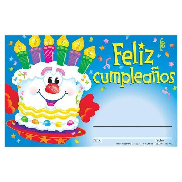 AWARDS FELIZ CUMPLEANOS PASTEL-Learning Materials-JadeMoghul Inc.