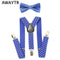 AWAYTR 2Pcs Baby Boys Suspenders Kids New Elastic Adjustable Clip-on Bowtie Suspenders Set Kids Polka Dot Suspender for Wedding-Blue-JadeMoghul Inc.