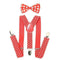 AWAYTR 2Pcs Baby Boys Suspenders Kids New Elastic Adjustable Clip-on Bowtie Suspenders Set Kids Polka Dot Suspender for Wedding-Red-JadeMoghul Inc.