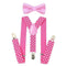 AWAYTR 2Pcs Baby Boys Suspenders Kids New Elastic Adjustable Clip-on Bowtie Suspenders Set Kids Polka Dot Suspender for Wedding-Rose-JadeMoghul Inc.