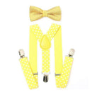 AWAYTR 2Pcs Baby Boys Suspenders Kids New Elastic Adjustable Clip-on Bowtie Suspenders Set Kids Polka Dot Suspender for Wedding-Yellow-JadeMoghul Inc.