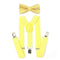 AWAYTR 2Pcs Baby Boys Suspenders Kids New Elastic Adjustable Clip-on Bowtie Suspenders Set Kids Polka Dot Suspender for Wedding-Yellow-JadeMoghul Inc.