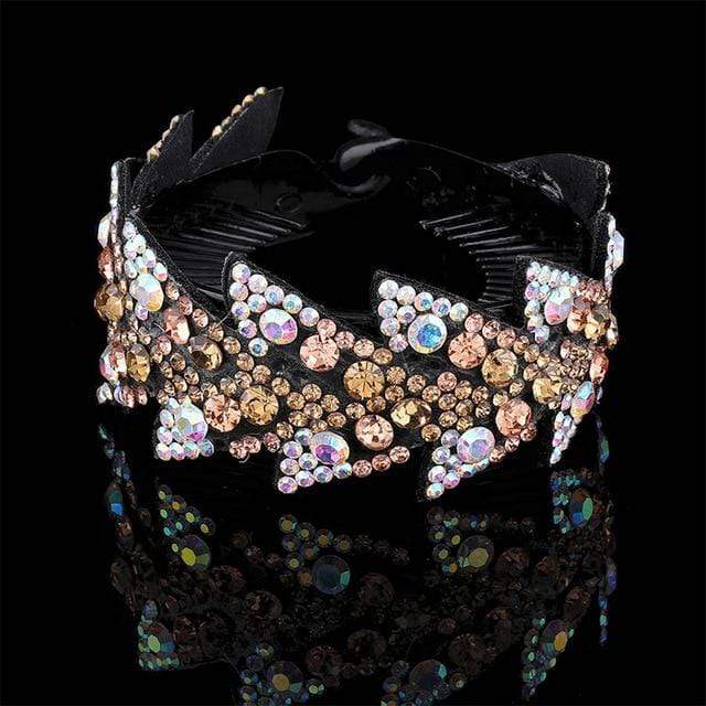 AWAYTR New Meatball Hair Accessories Women Hair Claws Headwear Rhinestone Flower Hairpin Bird Nest Floral Twist Clip 10 Colors AExp