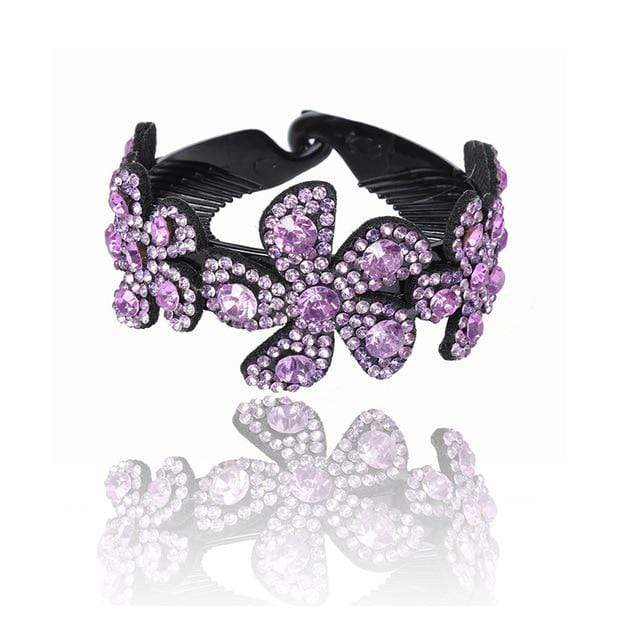 AWAYTR New Meatball Hair Accessories Women Hair Claws Headwear Rhinestone Flower Hairpin Bird Nest Floral Twist Clip 10 Colors AExp