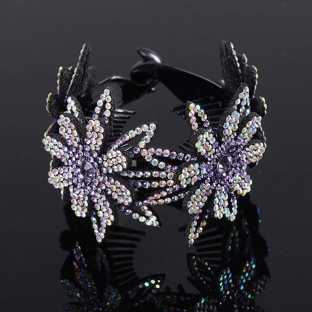 AWAYTR New Meatball Hair Accessories Women Hair Claws Headwear Rhinestone Flower Hairpin Bird Nest Floral Twist Clip 10 Colors AExp