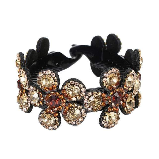 AWAYTR New Meatball Hair Accessories Women Hair Claws Headwear Rhinestone Flower Hairpin Bird Nest Floral Twist Clip 10 Colors AExp