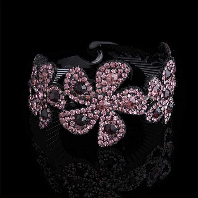 AWAYTR New Meatball Hair Accessories Women Hair Claws Headwear Rhinestone Flower Hairpin Bird Nest Floral Twist Clip 10 Colors AExp