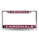 Cadillac License Plate Frame Arizona Cardinals Red Laser Chrome Frame