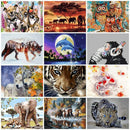 AZQSD Animals Oil Painting By Numbers For Adults Paints By Number Canvas Painting Kits 50x40cm DIY Gift Home Decor AExp