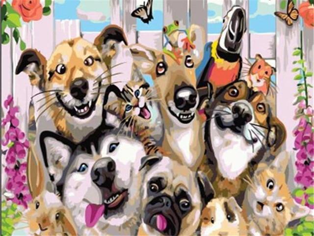 AZQSD Animals Oil Painting By Numbers For Adults Paints By Number Canvas Painting Kits 50x40cm DIY Gift Home Decor JadeMoghul Inc. 