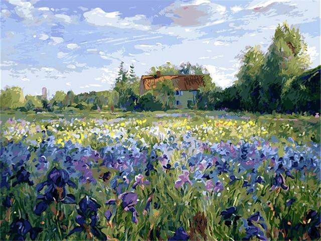 AZQSD DIY 50x40cm Paint By Numbers For Landscapes Home Decoration Oil Painting By Numbers Full Set For Adults AExp