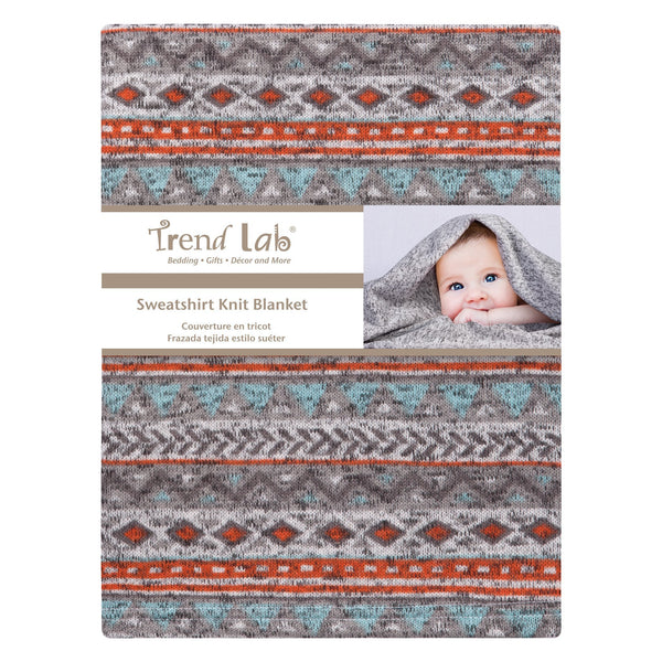 Aztec Sweatshirt Knit Baby Blanket-KNIT-JadeMoghul Inc.