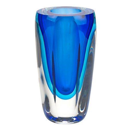 Home Decor - Azure Murano Style Art Glass 6 inch Vase