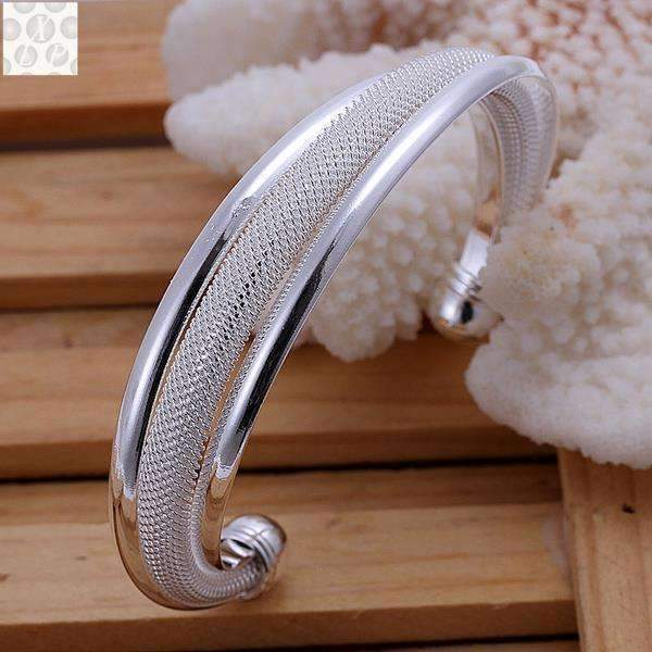 B019 Free Shipping! SGS Test Past Latest Trendy Classic 925 Stamped silver plated jewelry Hot sell Bangle Wholesale Price--JadeMoghul Inc.