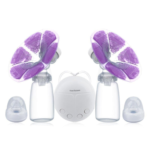 Babies & Kids Real Bubee Convenient USB PP Double Electric Breast Pump With Milk Bottle BPA free Powerful Breast Pumps Baby Breast Feeding AExp