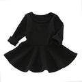 Babies & Kids Spring Autumn Candy Color Cotton Baby Girl Dresses Long Sleeve Solid Princess Dress Bow-knot O-neck Casual Kids Pleated Dresses AExp