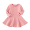 Babies & Kids Spring Autumn Candy Color Cotton Baby Girl Dresses Long Sleeve Solid Princess Dress Bow-knot O-neck Casual Kids Pleated Dresses AExp