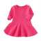 Babies & Kids Spring Autumn Candy Color Cotton Baby Girl Dresses Long Sleeve Solid Princess Dress Bow-knot O-neck Casual Kids Pleated Dresses AExp