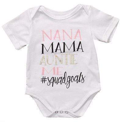 Summer 2017 Newborn Infant Baby Girl Boy Letter Printed Romper  NANA MAMA Jumpsuit Clothes Outfits 0-18M