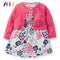 ZOFZ New baby Girl Dress Regular O-Neck 2pcs Dresses for Girls Cotton Floral Dresses with Long Sleeve Cardigan Baby Girl Clothes