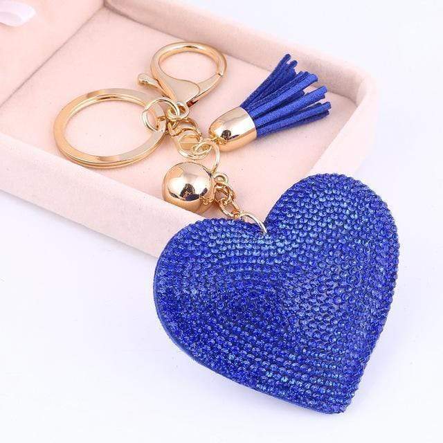 ZOSHI 2017 New Fashion Car Play 6 Colors Full Crystal Rhinestone Heart Key Chain Keychain Bag Car Hanging Pendant Jewelry