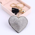 ZOSHI 2017 New Fashion Car Play 6 Colors Full Crystal Rhinestone Heart Key Chain Keychain Bag Car Hanging Pendant Jewelry