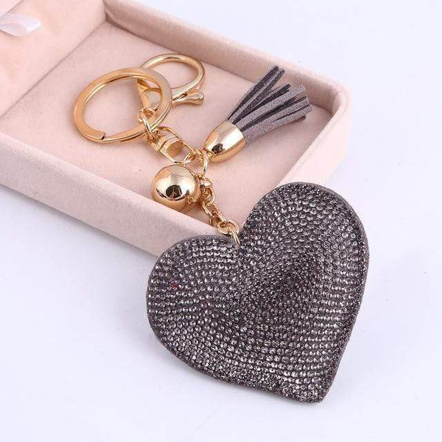 ZOSHI 2017 New Fashion Car Play 6 Colors Full Crystal Rhinestone Heart Key Chain Keychain Bag Car Hanging Pendant Jewelry