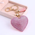 ZOSHI 2017 New Fashion Car Play 6 Colors Full Crystal Rhinestone Heart Key Chain Keychain Bag Car Hanging Pendant Jewelry