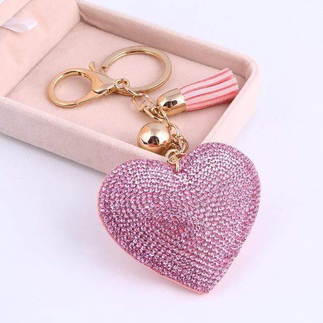 ZOSHI 2017 New Fashion Car Play 6 Colors Full Crystal Rhinestone Heart Key Chain Keychain Bag Car Hanging Pendant Jewelry