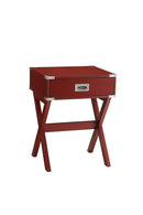 Babs End Table, Red-Side Tables and End Tables-Red-MDF Solid Wood Leg-JadeMoghul Inc.