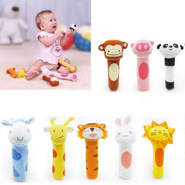 Baby Animal Shaped Catoon Hand Bell Ring Rattles Kid Plush Soft Toy High Quality-Lion-JadeMoghul Inc.