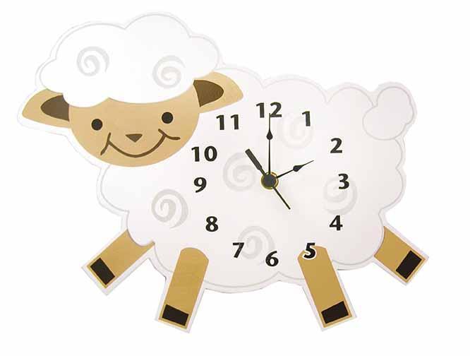 Baby Barnyard Lamb Wall Clock-ANIMAL-JadeMoghul Inc.