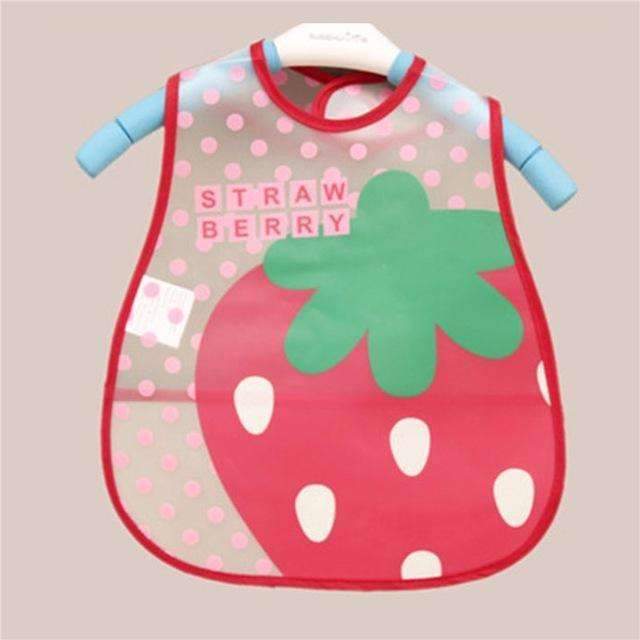Baby Bibs EVA Waterproof Lunch Bibs Boys Girls Infants Cartoon Pattern Bibs Burp Cloths For Children Self Feeding Care-strawberry-JadeMoghul Inc.