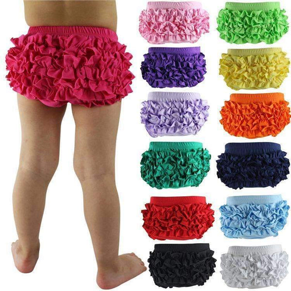 Baby Bloomers Bragas Wennikids Retail Baby Cotton Bloomers 19 Colors Cute Tutu Design Infant Ruffle Shorts Toddler Diaper Covers-Hot Pink-3M-JadeMoghul Inc.