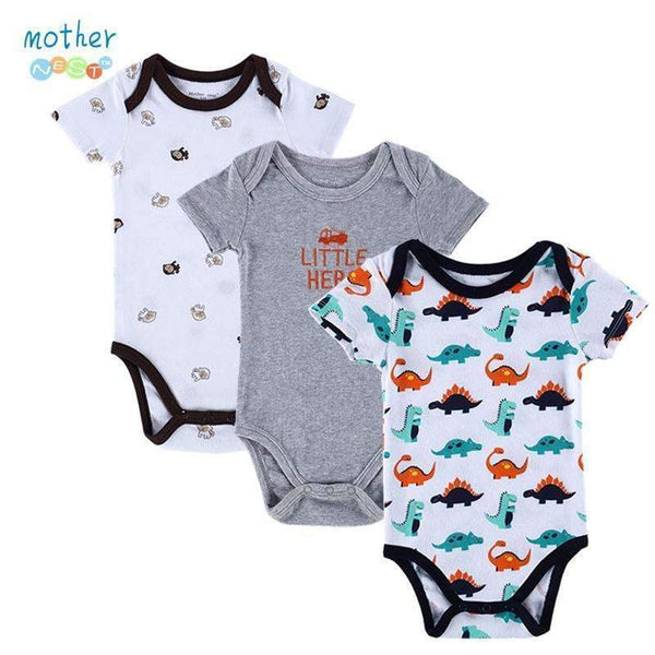 BABY BODYSUITS 3PCS 100%Cotton Infant Body Short Sleeve Clothing Similar Jumpsuit Printed Baby Boy Girl Bodysuits-DH16306-3M-JadeMoghul Inc.