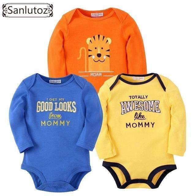 Baby Boy 3 Pcs Full Sleeves Body Suit Set-R11R09R10S-4-6 months-JadeMoghul Inc.